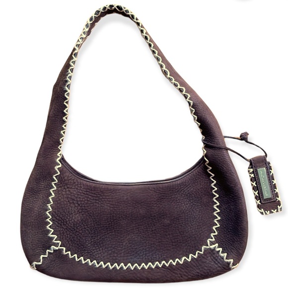 ANTONIO MELANI Handbags - Leather Baguette Purse Vintage Y2K 90s Shoulder Bag Antonio Melani Handbag